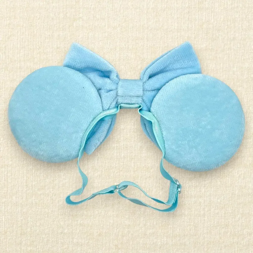 Elastic Pastel Blue Velvet Pink Floral Minnie Ears | Disney-Inspired Mouse Ears